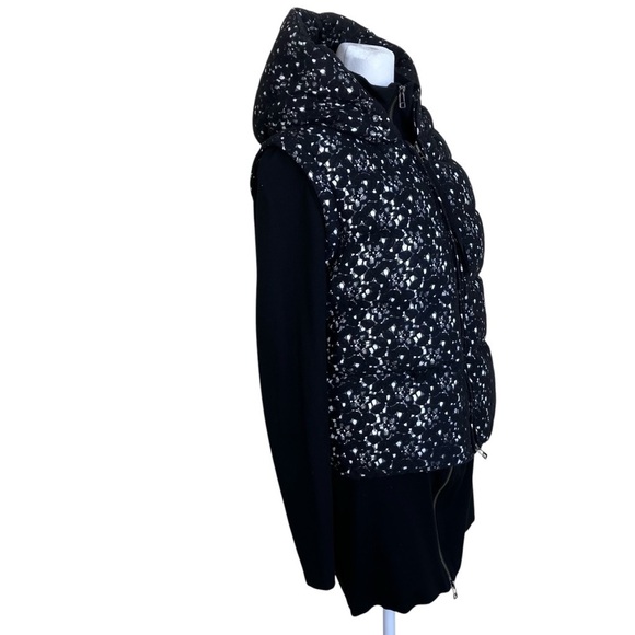 EIN Down Filled Hooded Vest & Scuba Jacket 2in1 Twofer Black Lace Zip-up 36 / XS - Picture 7 of 16
